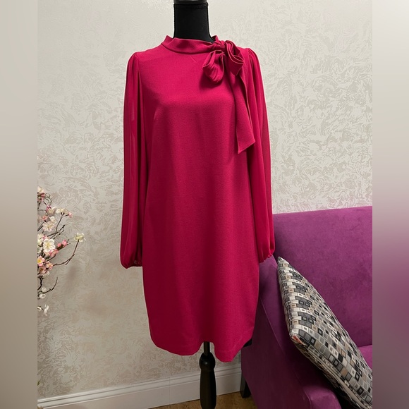 VINCE CAMUTO Women Bow Tie Crew Neck Puff Long Sleeves - Picture 3 of 11